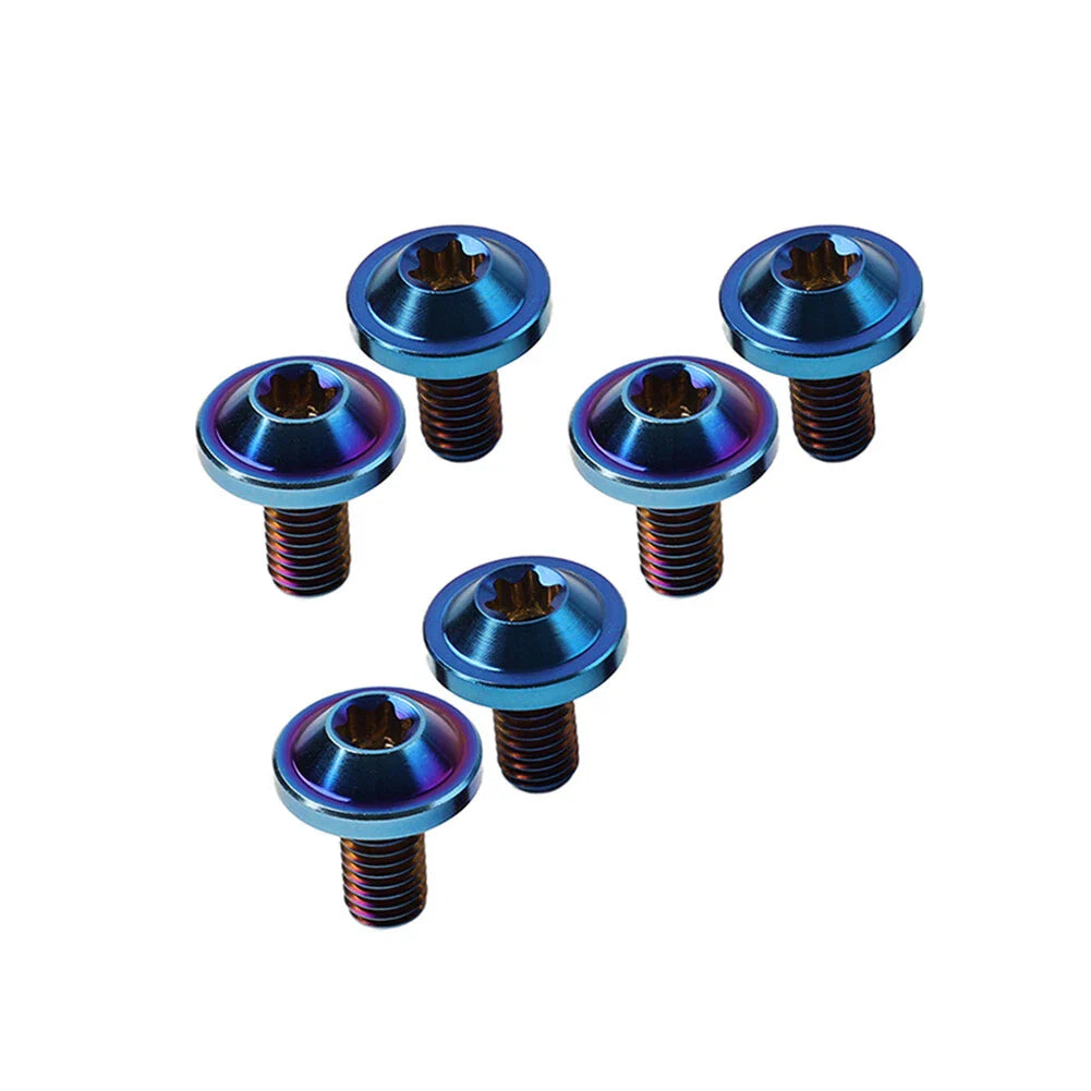 6 x M6x10mm Alloy Torx Head Screws for Bike Motorcycle - Blue