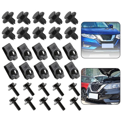 Bolt Fixed Nut Clamps 30pcs for Nissan Qashqai Engine Undertray