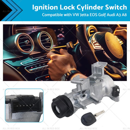 Ignition Lock Cylinder Switch & Housing Assembly w/ Key for VW Audi A3 (2006-2013)