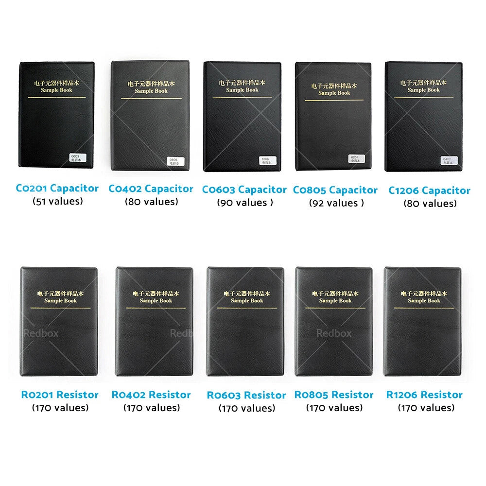SMD/SMT Capacitor Chip Resistor Samples Book Kit 0201/0402/0603/0805/1206