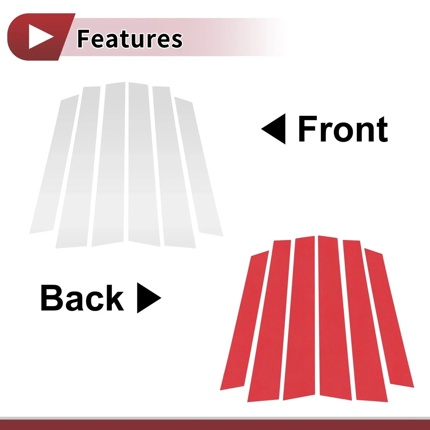6 Pcs Car Door Pillar Window Trim for Honda CR-V (2008-2011) Silver Tone