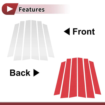 6 Pcs Car Door Pillar Window Trim for Honda CR-V (2008-2011) Silver Tone