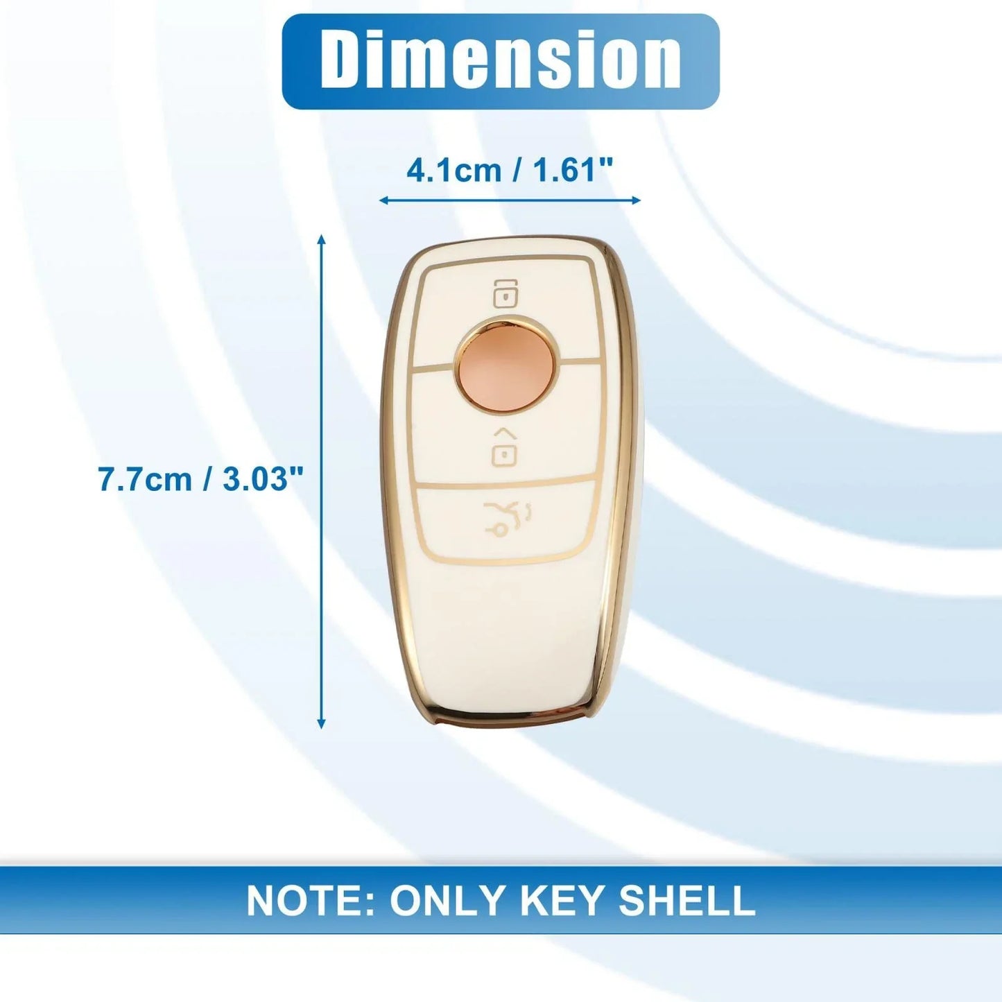 Silicone Smart Key Fob Case Cover for Mercedes-Benz A-Class (2019-2021) White
