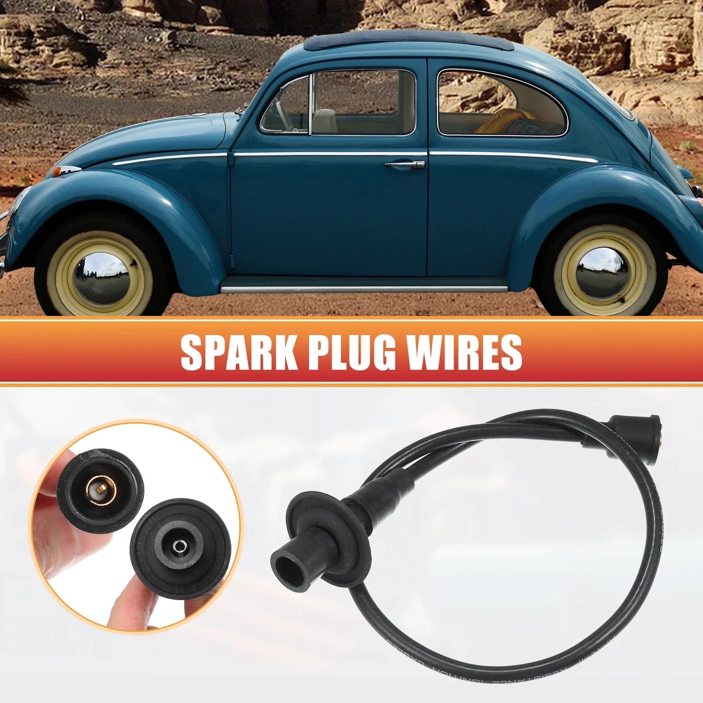 5 x Spark Plug Wire Ignition Coil Cables for VW Beetle Karmann (2000-2005)