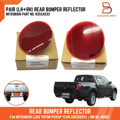 Rear Bumper Reflectors for Mitsubishi L200 Triton (2005-2015)