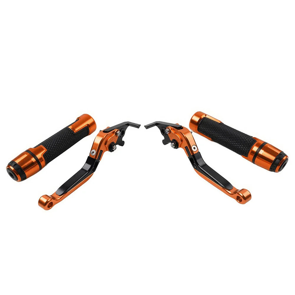 Orange Extendable Brake Clutch Lever Grip Set for Yamaha YZF R1 (2009-2014)