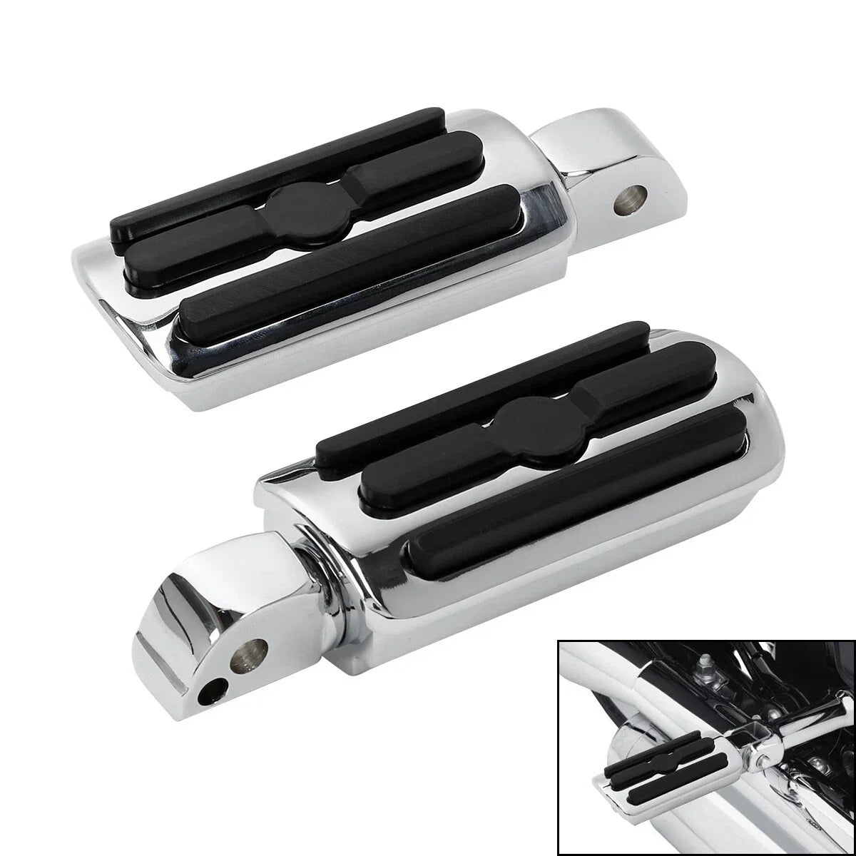 Chrome Rear Foot Pegs for Harley FXFB Fat Bob 2018-2025 ()