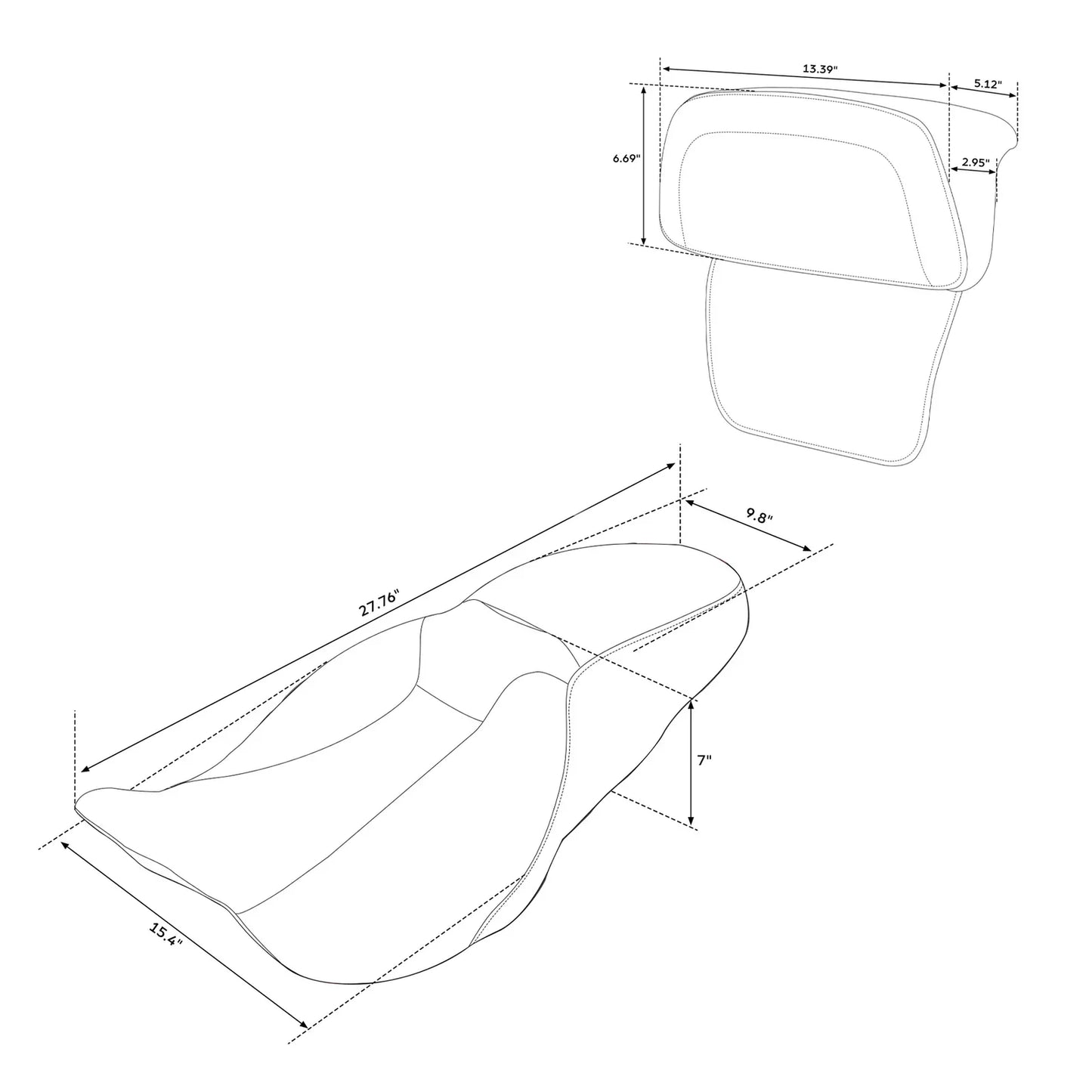 Rider Passenger Seat Backrest for Harley Touring Road Street Glide (2014-2023)