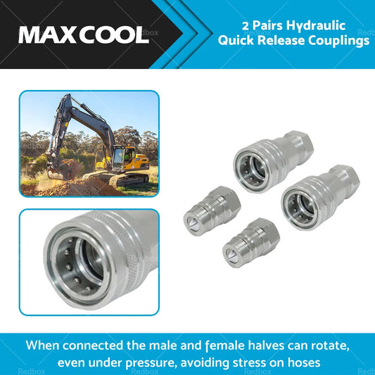 1/2" BSP Hydraulic ISO Poppet Quick Release Couplings for Tractor
