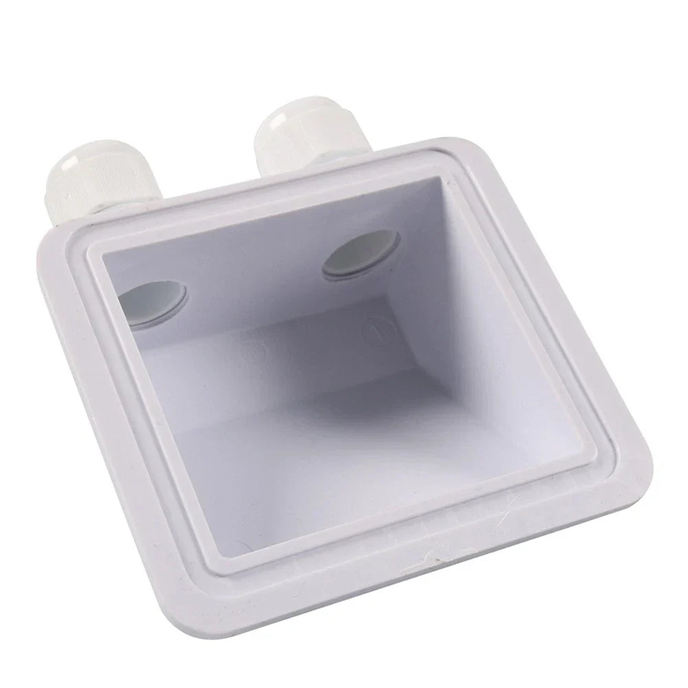 Double Wire Cable Entry Gland Box for Solar Panel RV Caravan White