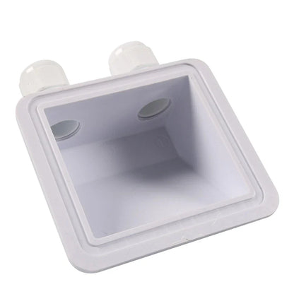 Double Wire Cable Entry Gland Box for Solar Panel RV Caravan White