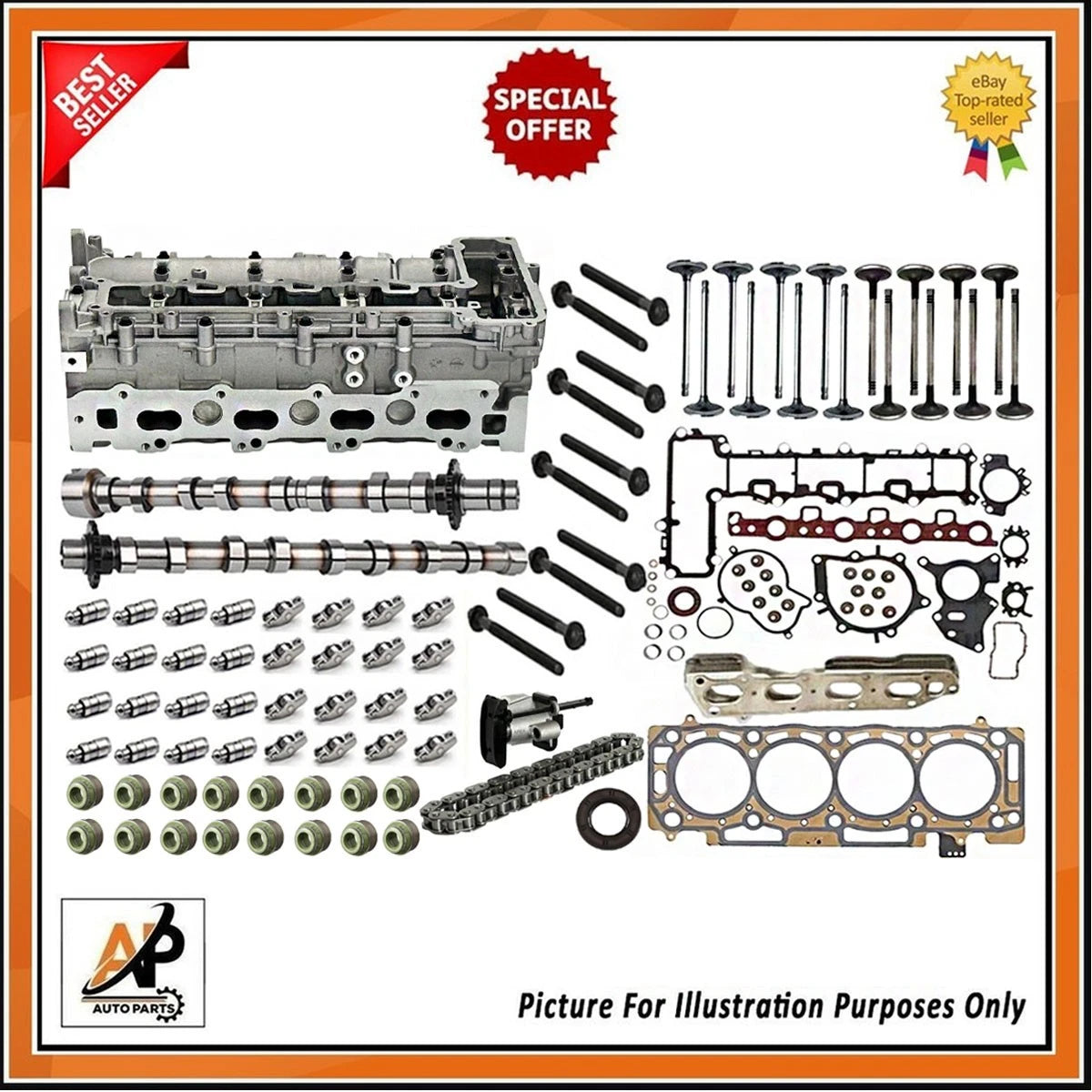 Cylinder Bare Head with Engine Rebuild Kit for Peugeot 2.0 DW10FUD (2000–2010)