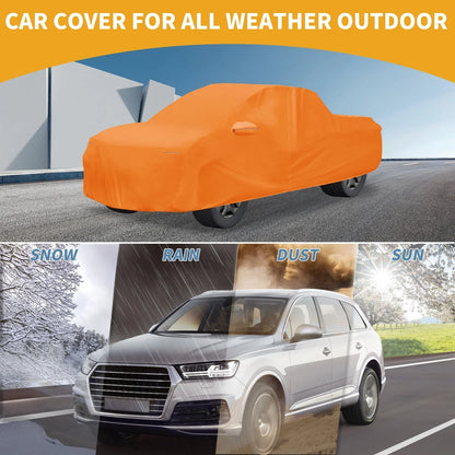 Waterproof All Weather Car Cover for Chevy Silverado (2014-2023) - Orange 210D-PU