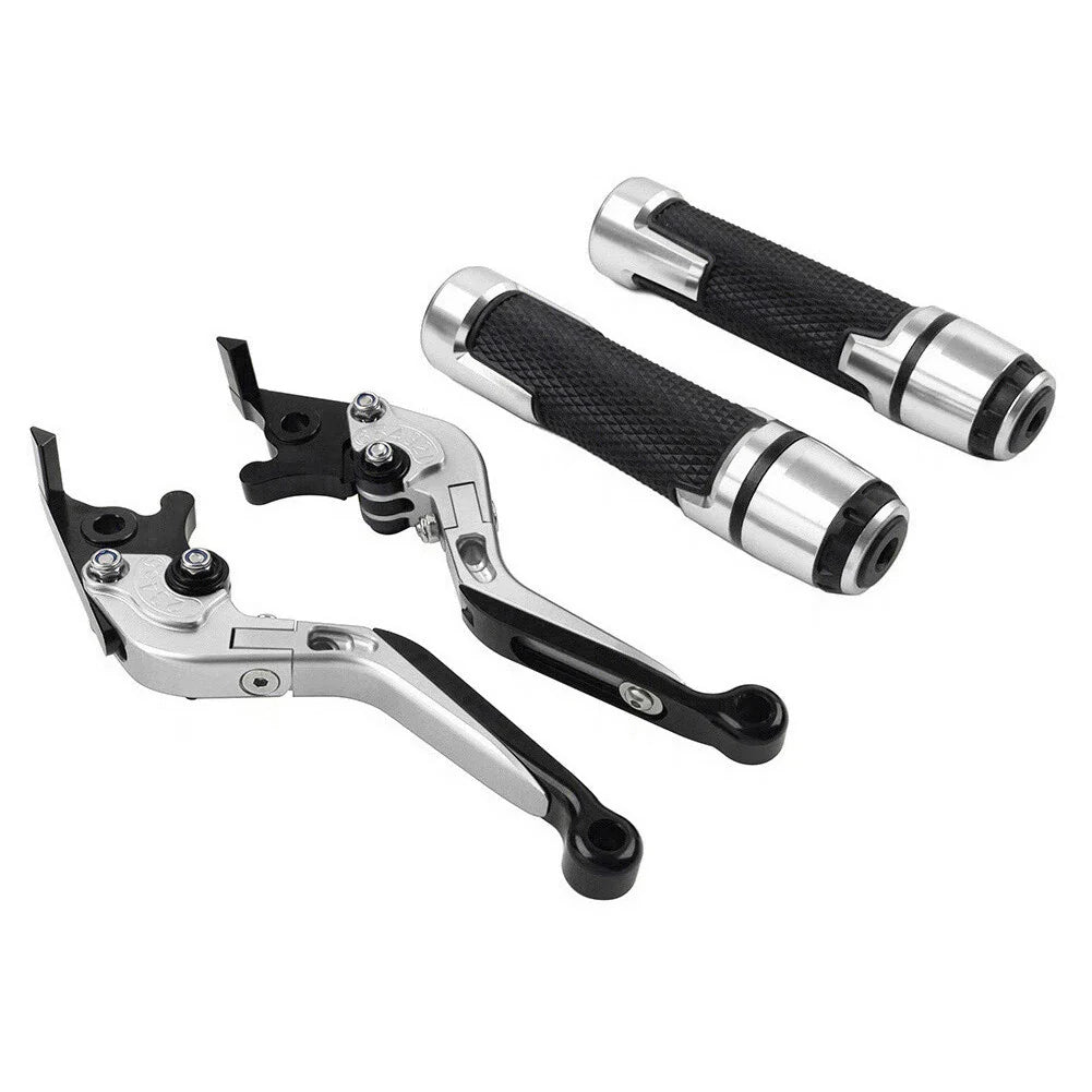Silver Extendable Brake Clutch Levers Grip Set for Triumph Speed Triple 675