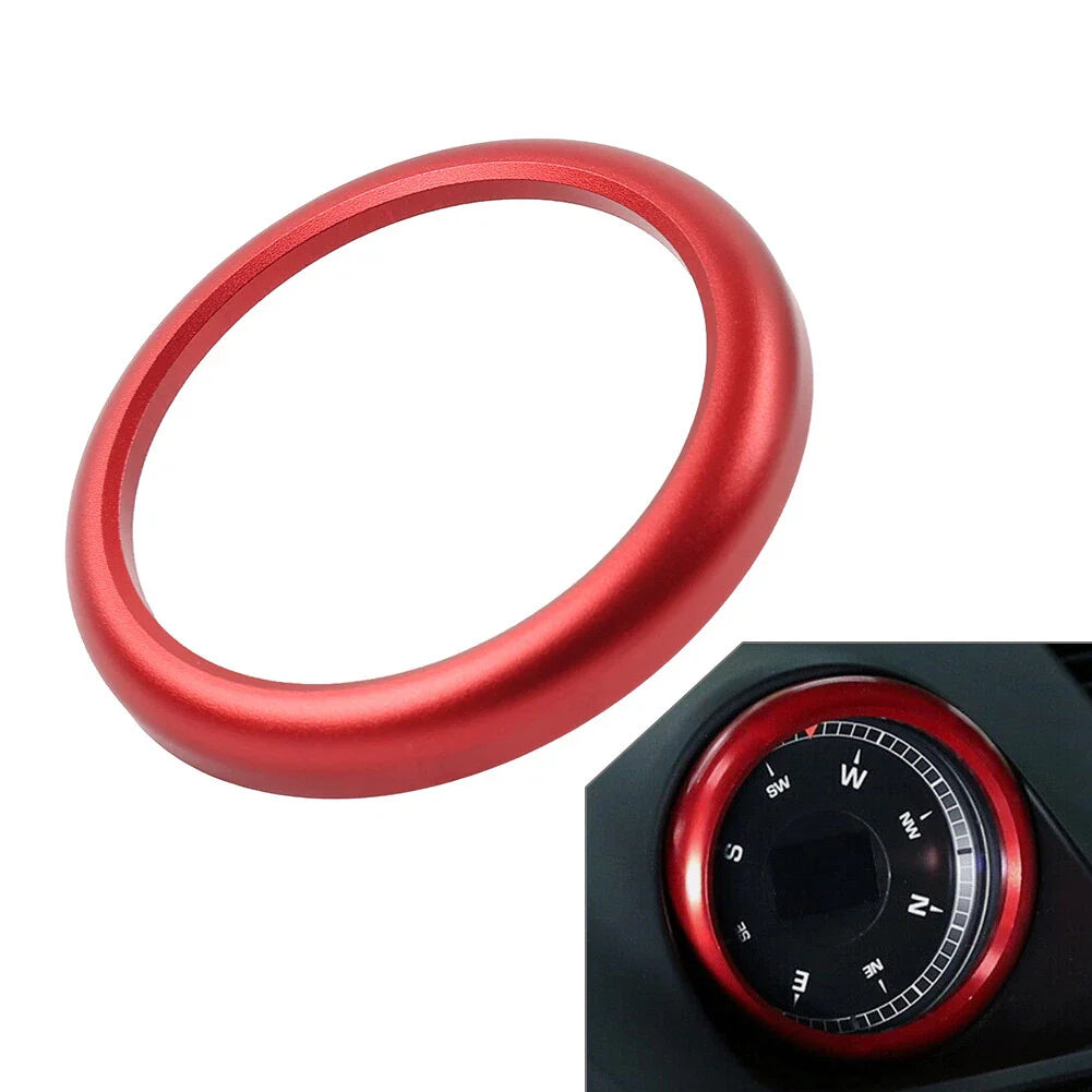 Red Stopwatch Compass Clock Cover Ring for Porsche 911 718 Boxster Cayenne Macan (2017-2023)