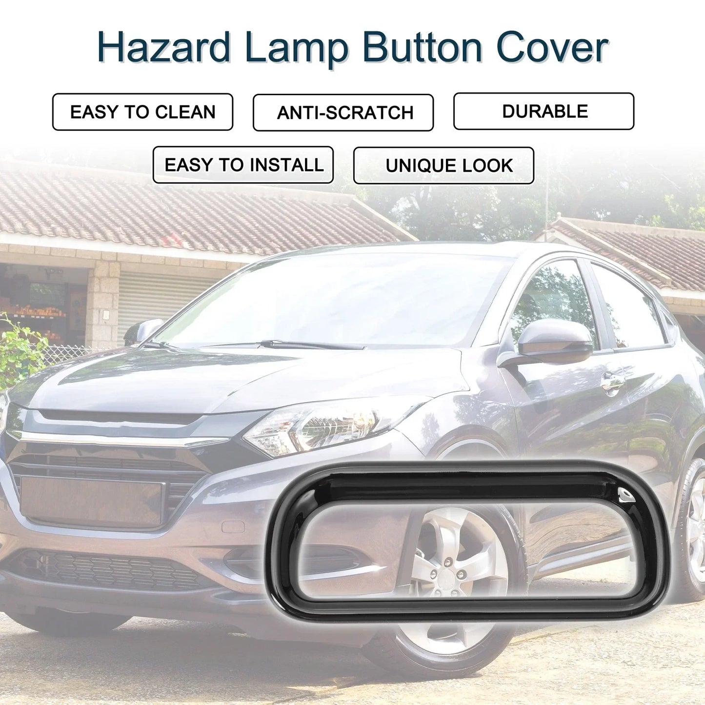Warning Lamp Button Cover for Honda Vezel RV3 RV4 RV5 RV6 (2021-2023) Black 1 x
