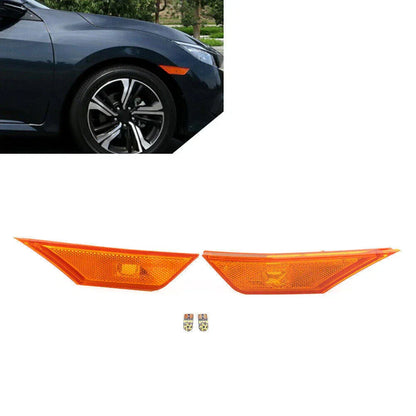 Side Marker Lights Turn Signal Lamps with LED Bulbs for Honda Civic (2016-2021)