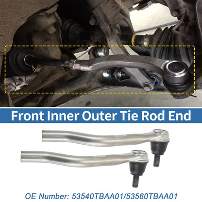 2 x Front Outer Tie Rod End Links for Honda Civic (2016-2021)