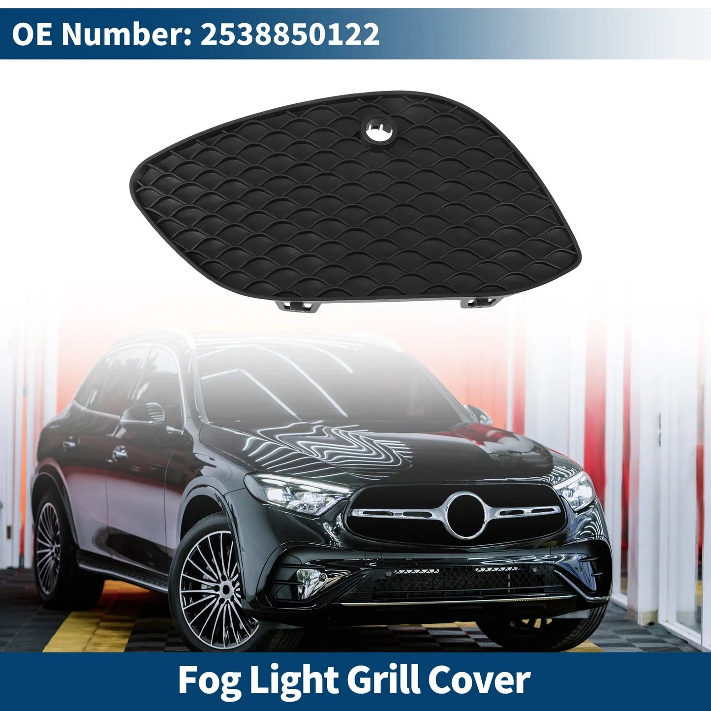 Front Left Fog Light Grill for Mercedes-Benz GLC300 (2016-2023) Black
