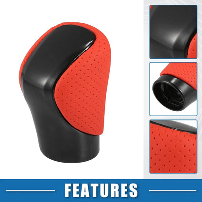 Automatic Gear Shift Knob Cover for Lexus - Black Red Faux Leather