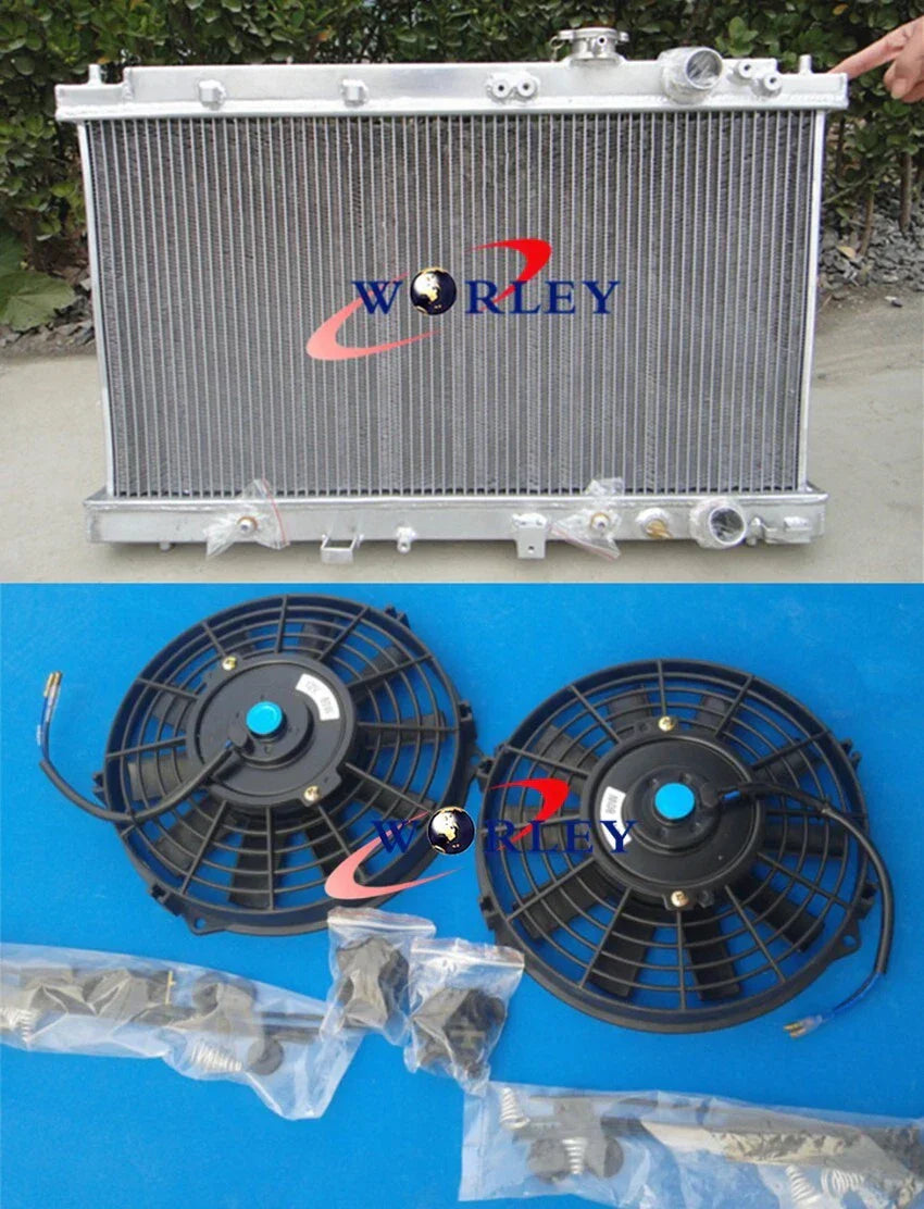 Aluminum Radiator & Fans for Honda Integra Acura DC2 B18 GSR RS LS (1994-2001)