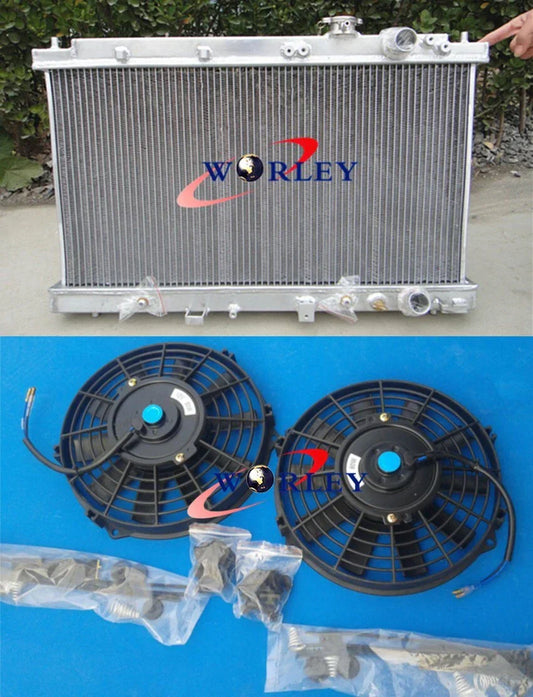 Aluminum Radiator & Fans for Honda Integra Acura DC2 B18 GSR RS LS (1994-2001)