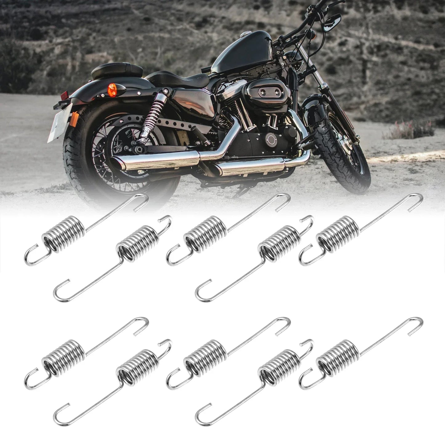 10 x 8.5cm Silver Tone Motorcycle Brake Pedal Return Springs for Honda