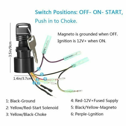 Ignition Key Switch Assembly for Mercury Outboard Motor (1987-1999)