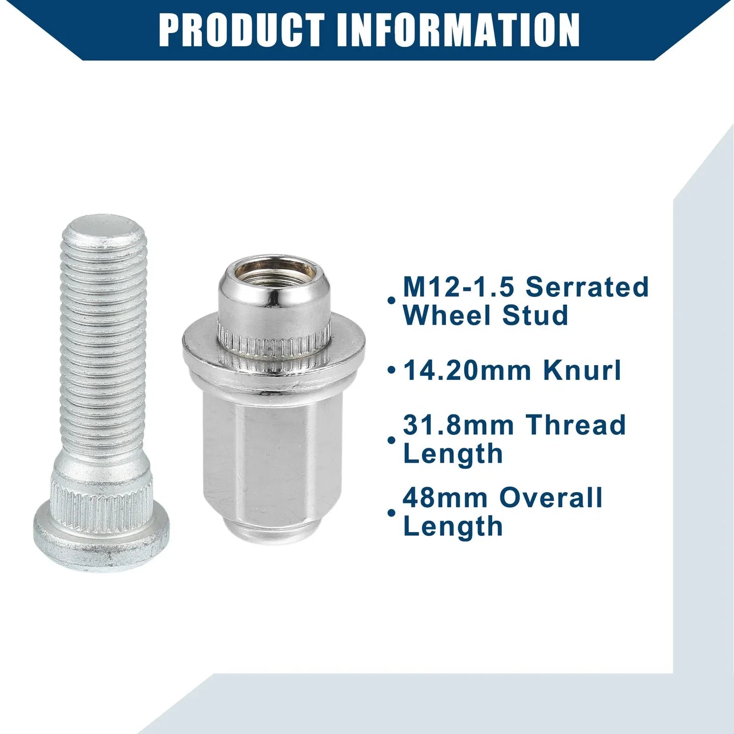 M12-1.5 Wheel Lug Stud Bolts 2 x for Toyota Lexus Scion (2000-2023)