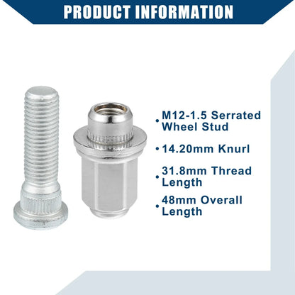 M12-1.5 Wheel Lug Stud Bolts 2 x for Toyota Lexus Scion (2000-2023)
