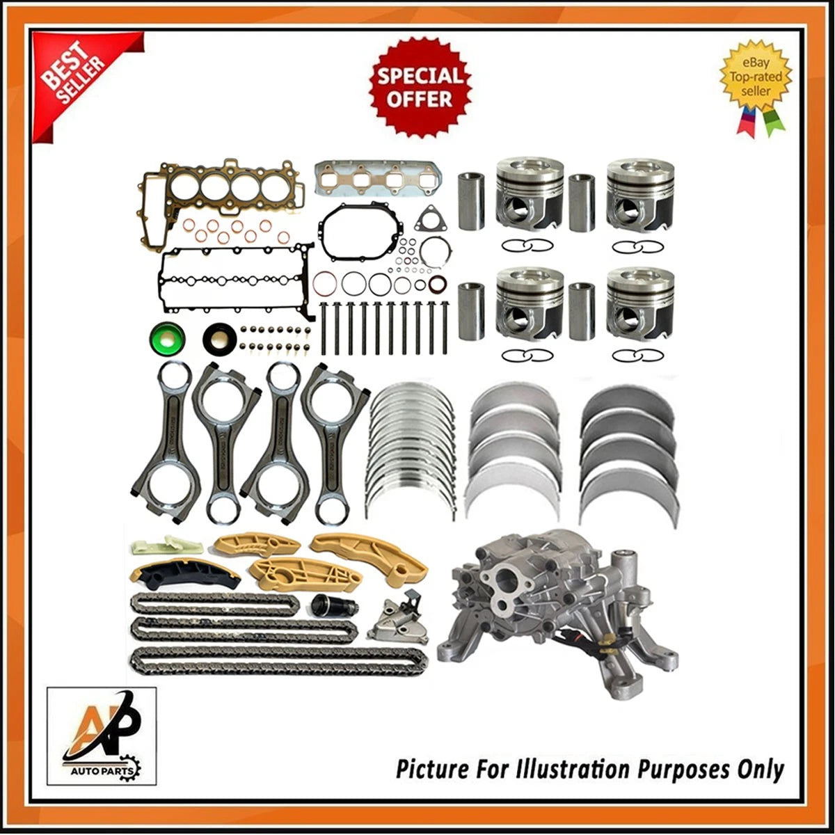 Engine Rebuilt Kit Replacement for Land Rover Discovery Sport Velar Evoque (2015–2020)