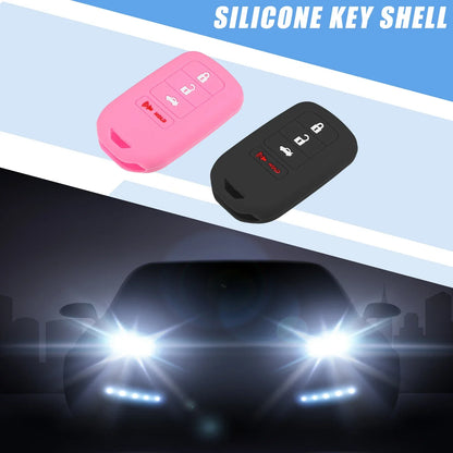 Smart Key Fob Cover for Honda Accord EX EXL EX-L 2013-2018 Black Pink (2 x)