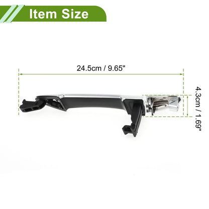 Exterior Door Handle for Hyundai Kia Picanto 2011-2016 Silver Tone Rear Right