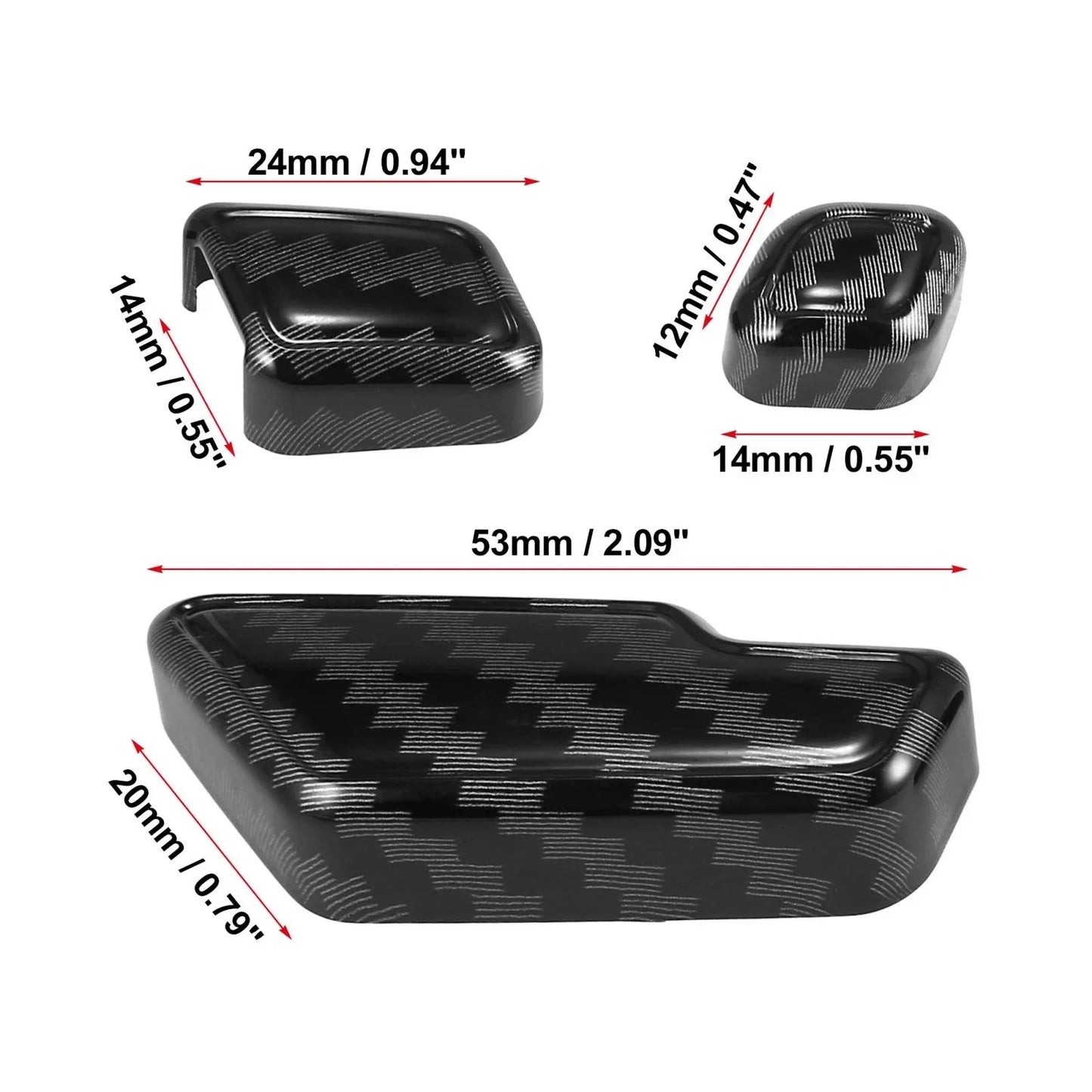 6Pcs Carbon Fiber Car Door Adjust Button Switch Covers for Mercedes Benz