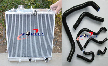 Aluminum Radiator & Silicone Hoses for Honda Civic EG EK CRX Del Sol (92-01)