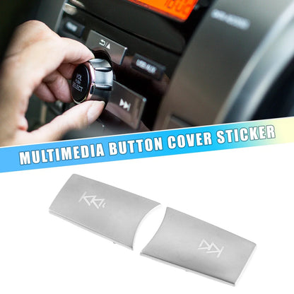 Multimedia Radio Button Cover Sticker for Mercedes-Benz  - 2 x ABS Silver Tone