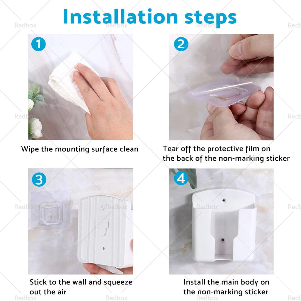 Universal White Air Conditioner Remote Control Holder Wall-Mounted Cover