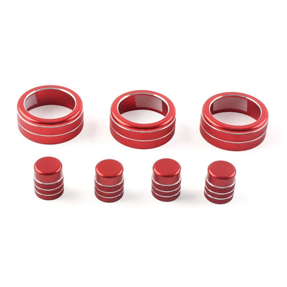 7x Switch Knob Ring Cover Trim for Honda Civic 2022+ CRV 2023-2024 Red