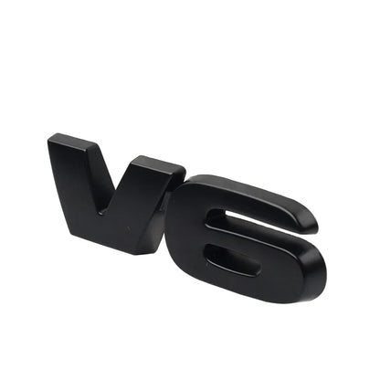 Universal Metal V6 Logo Car Emblem Badge for Fender Trunk Engine Black