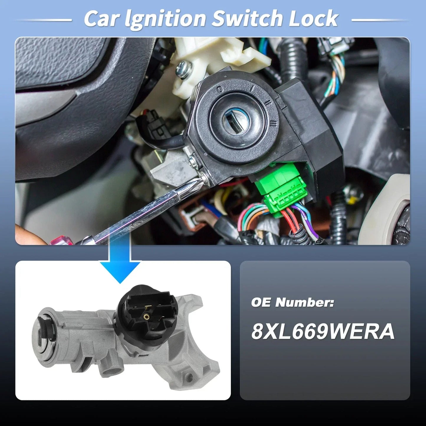 Ignition Lock Cylinder W/ 2 Keys for Dodge Ram Promaster 1500 (2014-2023)