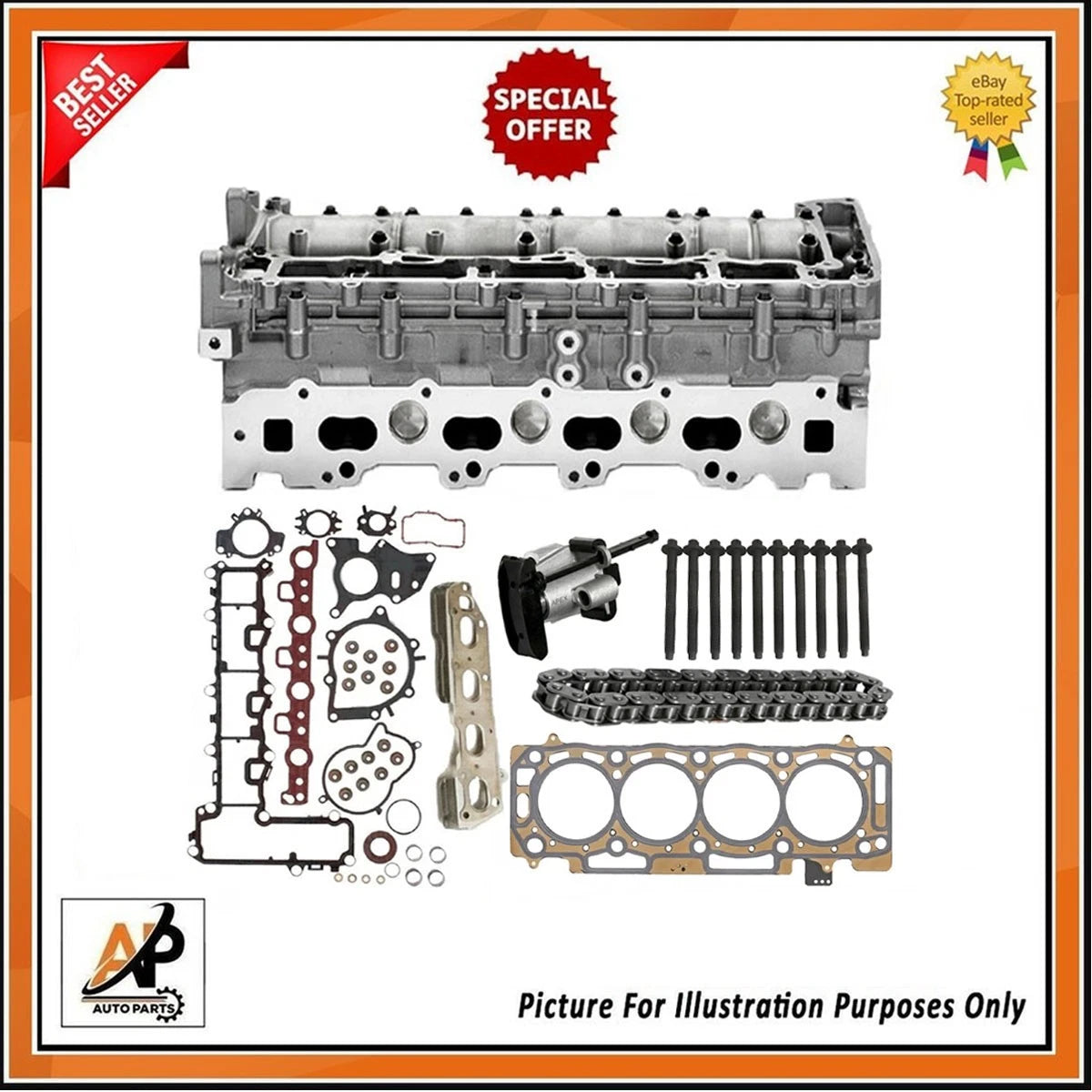 Cylinder Head Rebuild Kit Bare with Gasket for Peugeot Jumpy 2.0 BlueHDI (2013–2024)