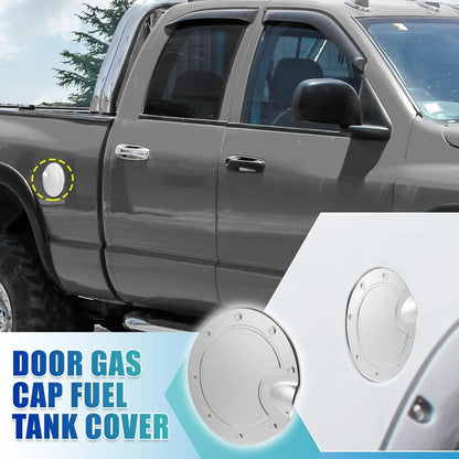 Silver Tone Fuel Tank Cover Door Cap for Dodge Ram (2010-2017)