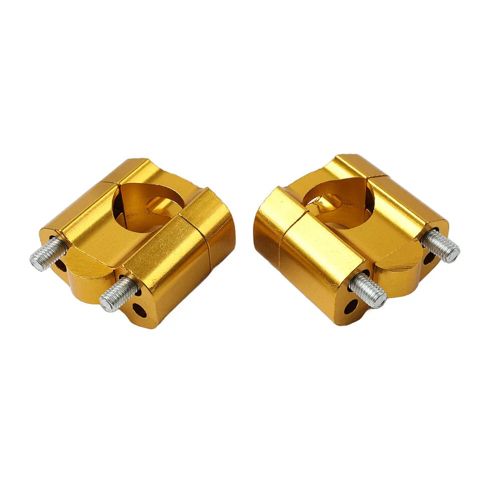 Fat Bar Mount Clamps Risers Adaptor 7/8 to 1-1/8 for Dirt Pit Bike ATV Gold
