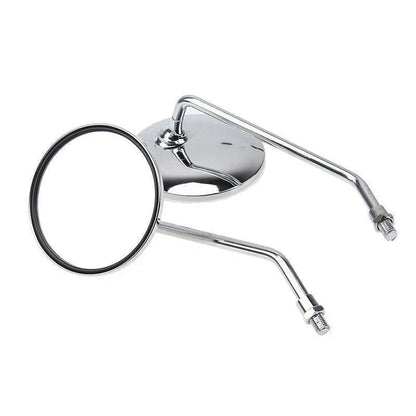 8mm Chrome Round Rear View Side Mirrors for Kawasaki Honda Suzuki Scooter