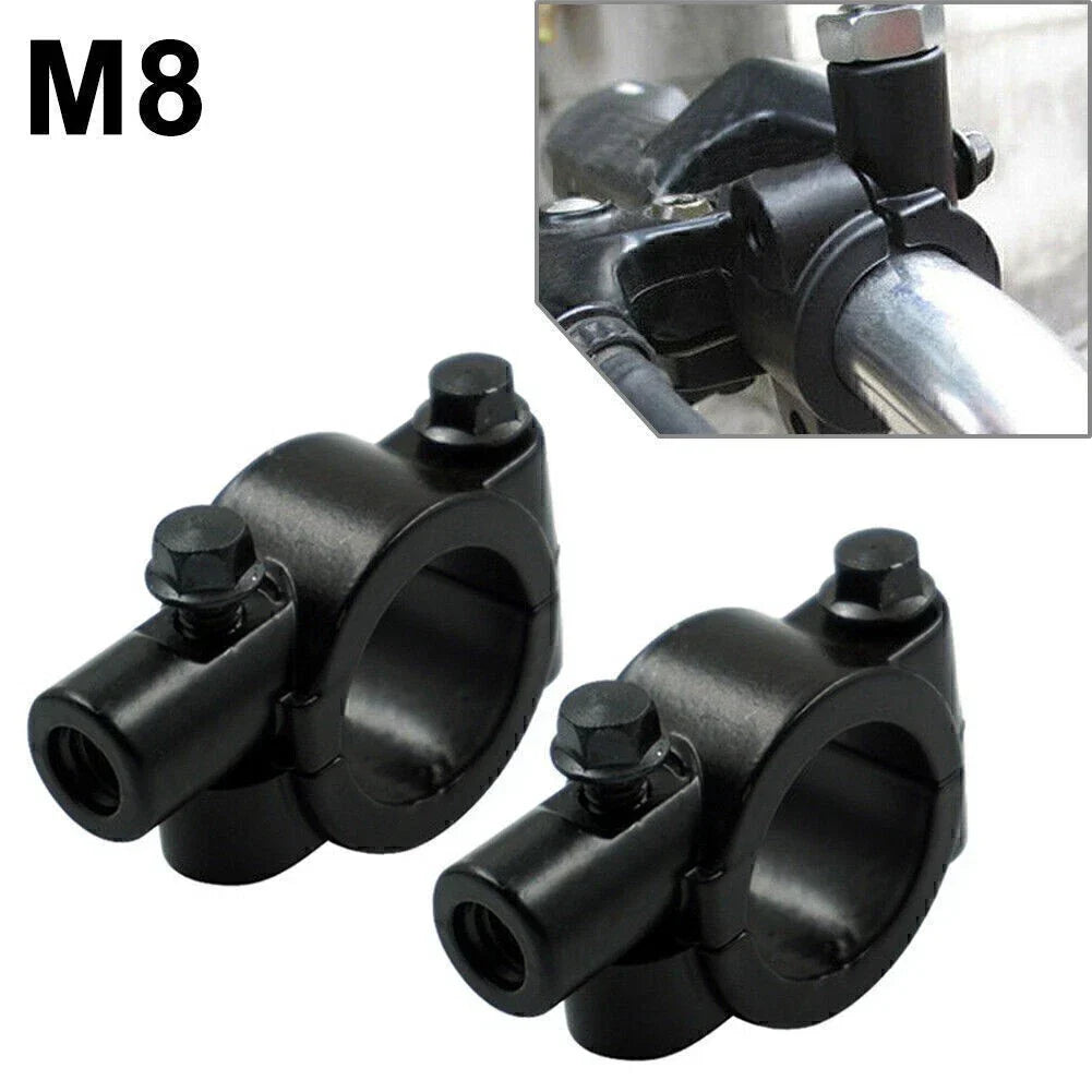 25MM M8 Rearview Handlebar Mirror Mount Holders for Motorcycle Black