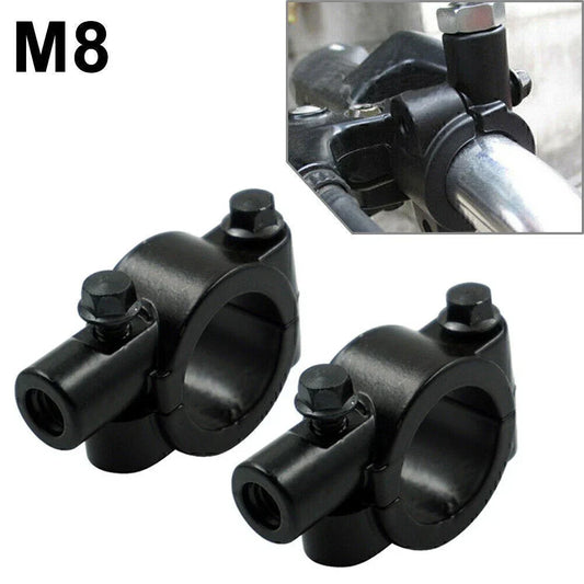 25MM M8 Rearview Handlebar Mirror Mount Holders for Motorcycle Black