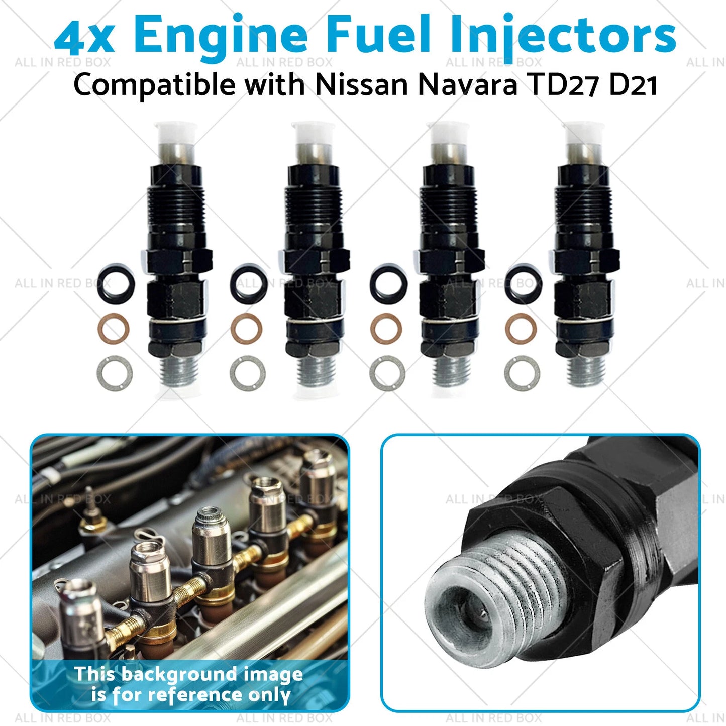 4 x Engine Fuel Injectors for Nissan Navara TD27 D21 (1988-1997)