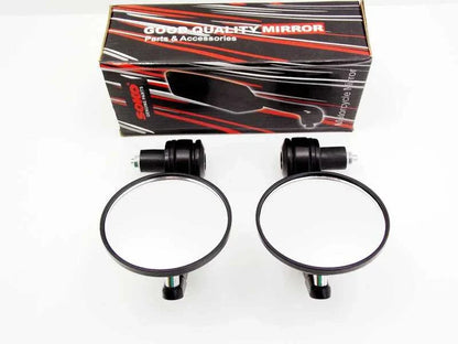 7/8" Black Round Universal Soko Handlebar End Mirrors for Motorcycle Rear View
