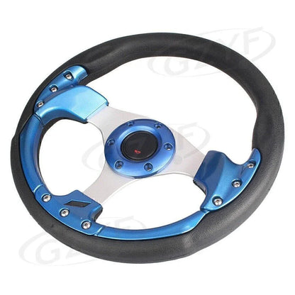 PVC Steering Wheel 13" for Car - Lightweight Blue (32mm Depth)