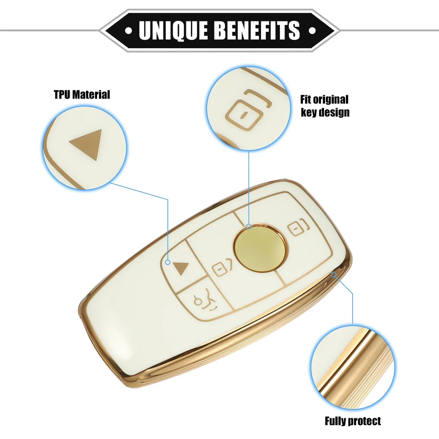 Key Fob Shell Cover Case for Mercedes Benz G-Class (2017-2021) TPU White